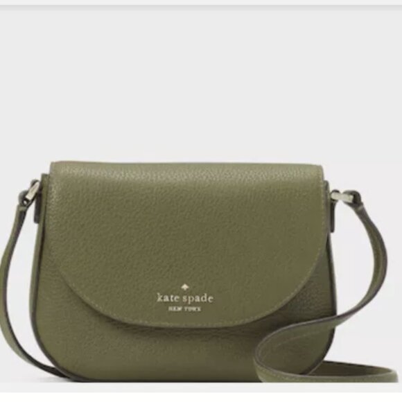 Kate Spade Leila Mini Flap Pebble Leather Crossbody Purse - Enchanted Green - Picture 2 of 5